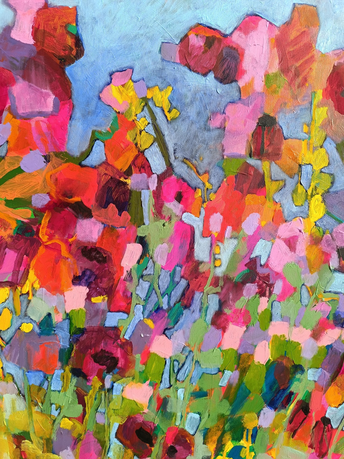 large abstract floral painting