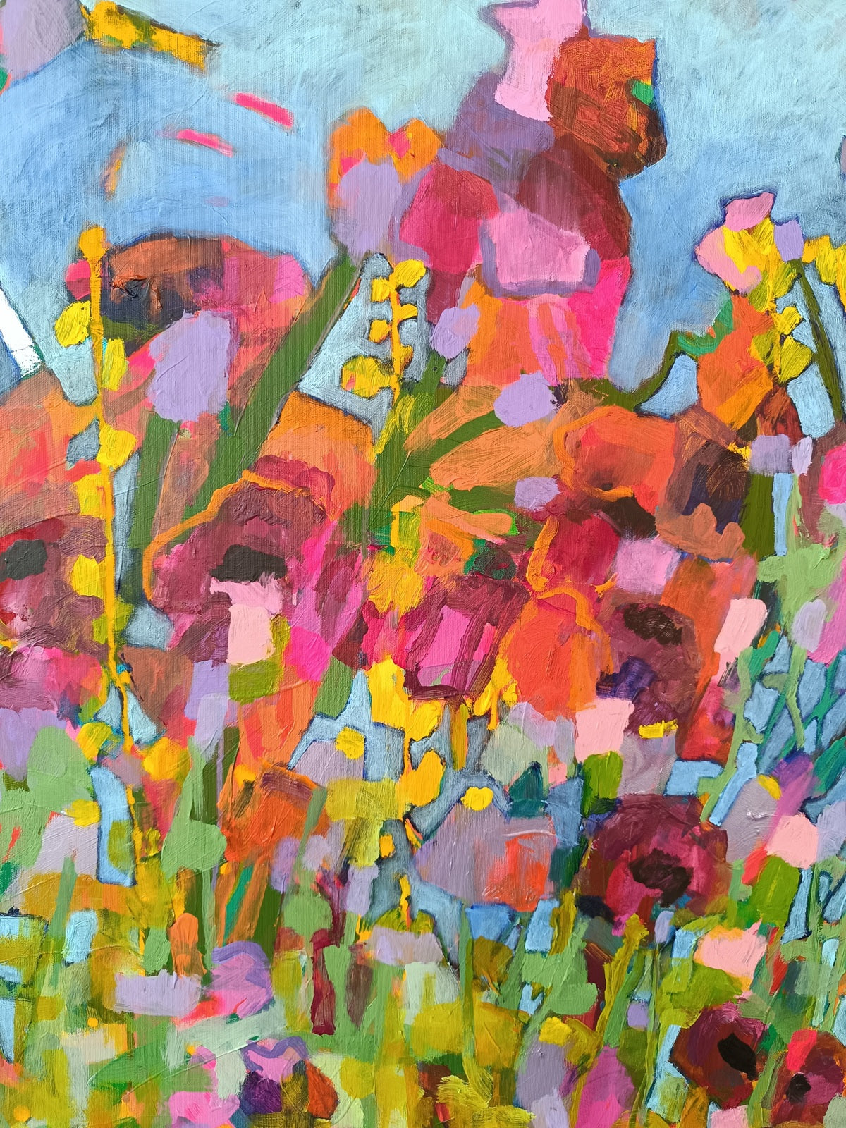 large abstract floral painting
