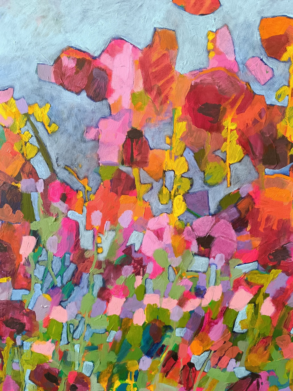 large abstract floral painting