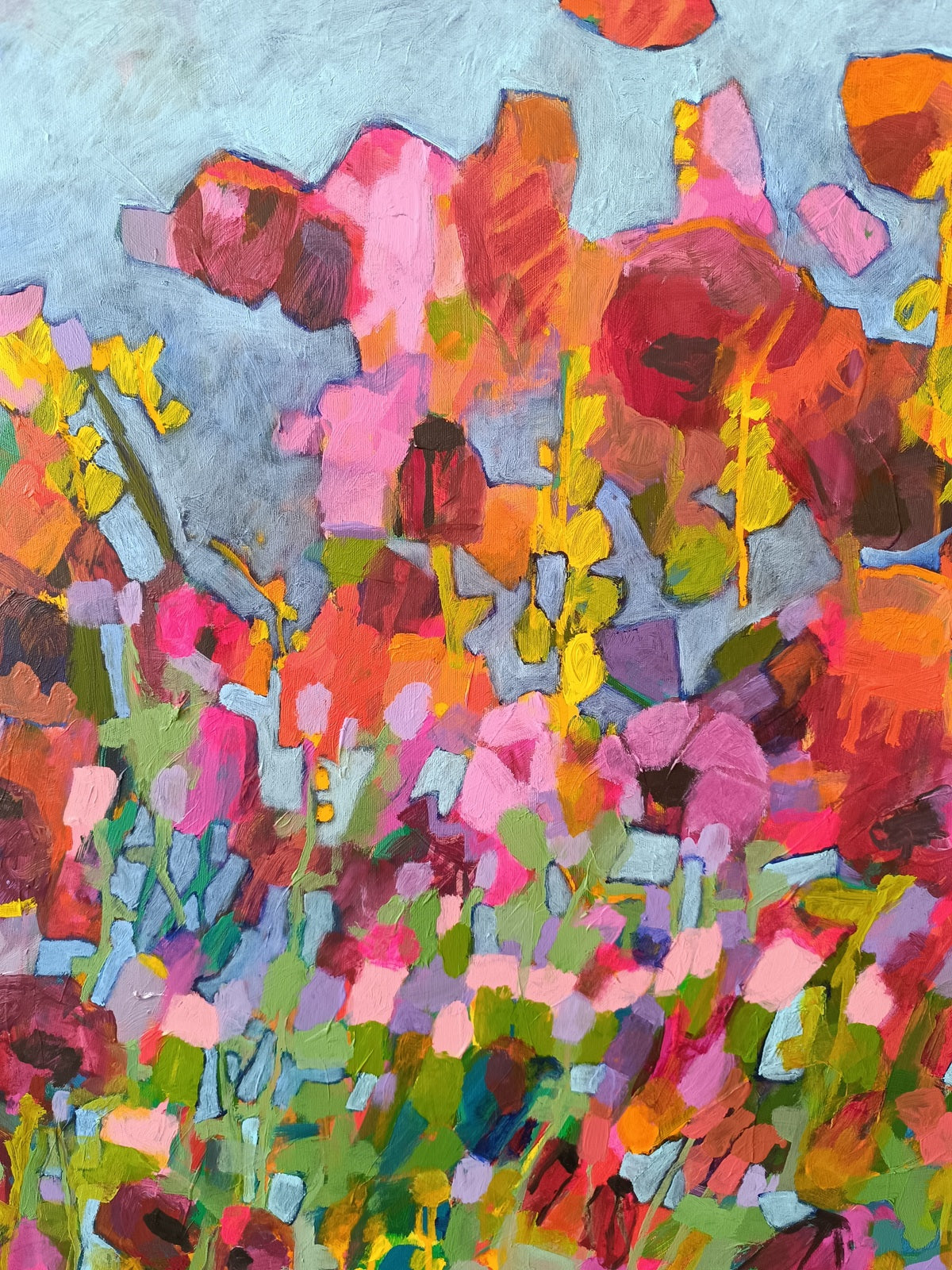 large abstract floral painting