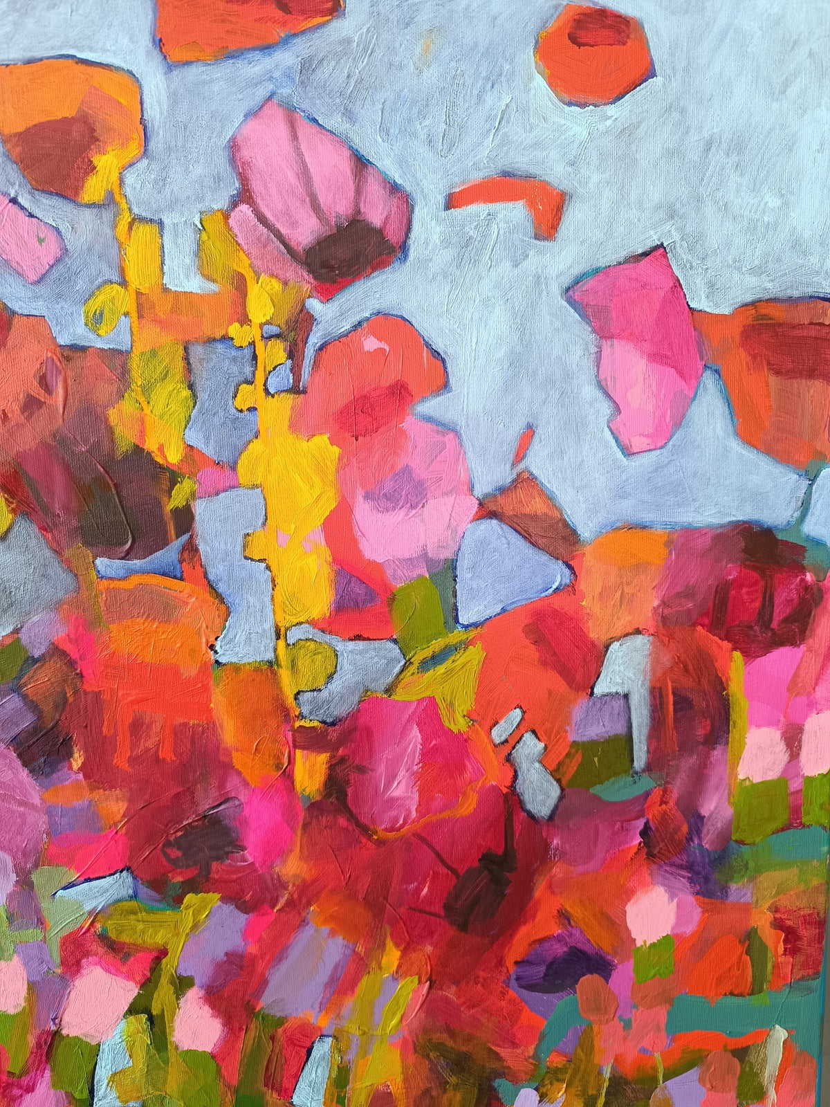 large abstract floral painting