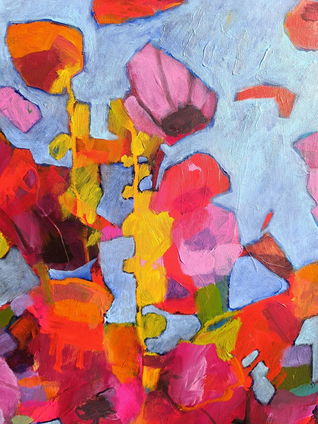 large abstract floral painting